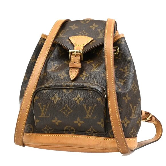 LOUIS VUITTON Mini Montsouris Backpack Bag Monogram Leather Brown - Picture 1 of 16
